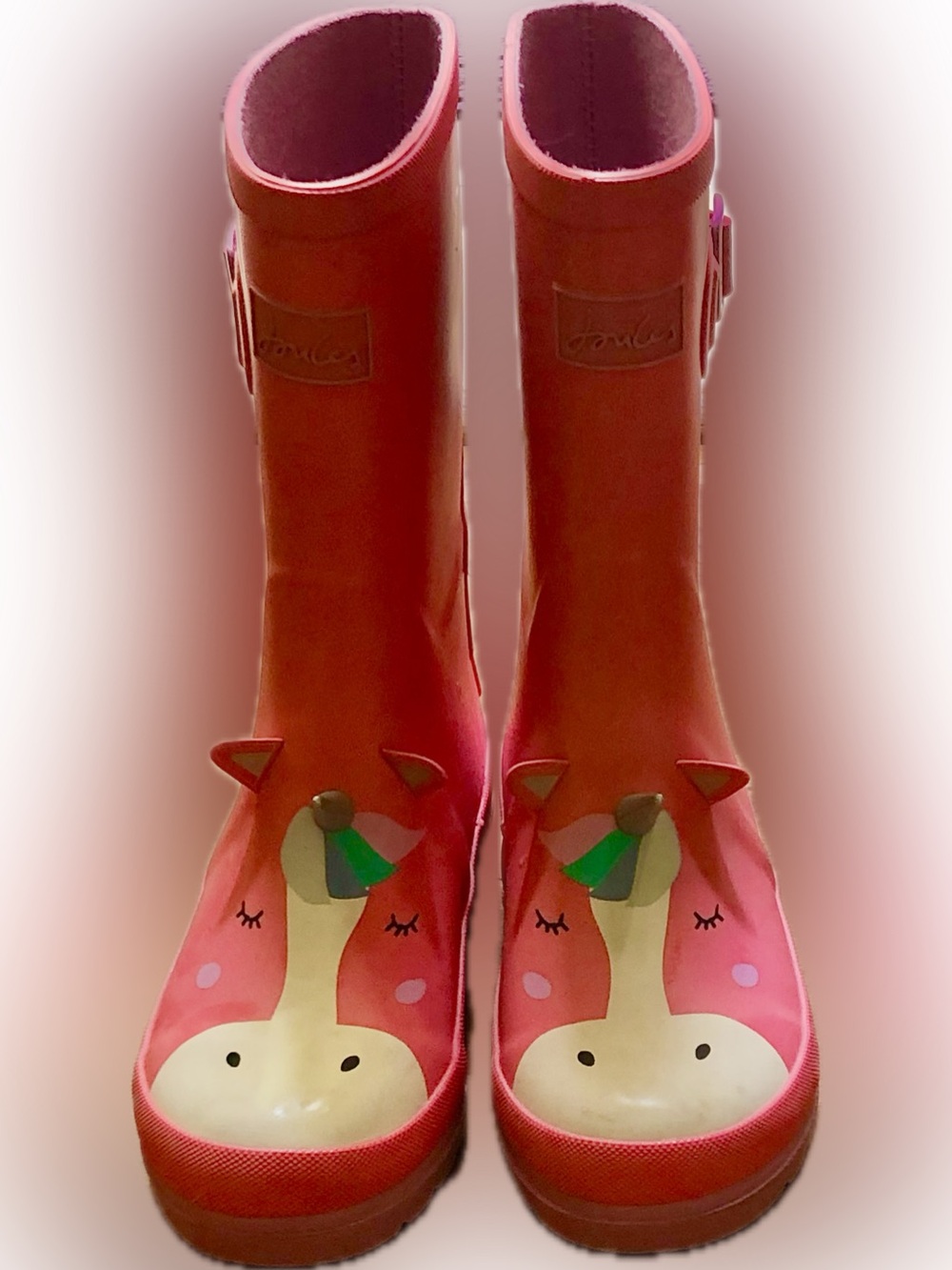 Joules Pink Unicorn Kids' Rain Boots